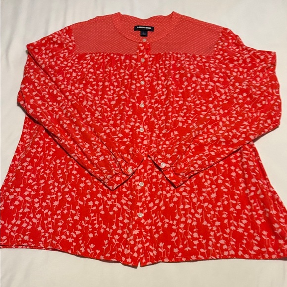 Lands' End Tops - Women’s Lands' End Red Patterned Blouse
